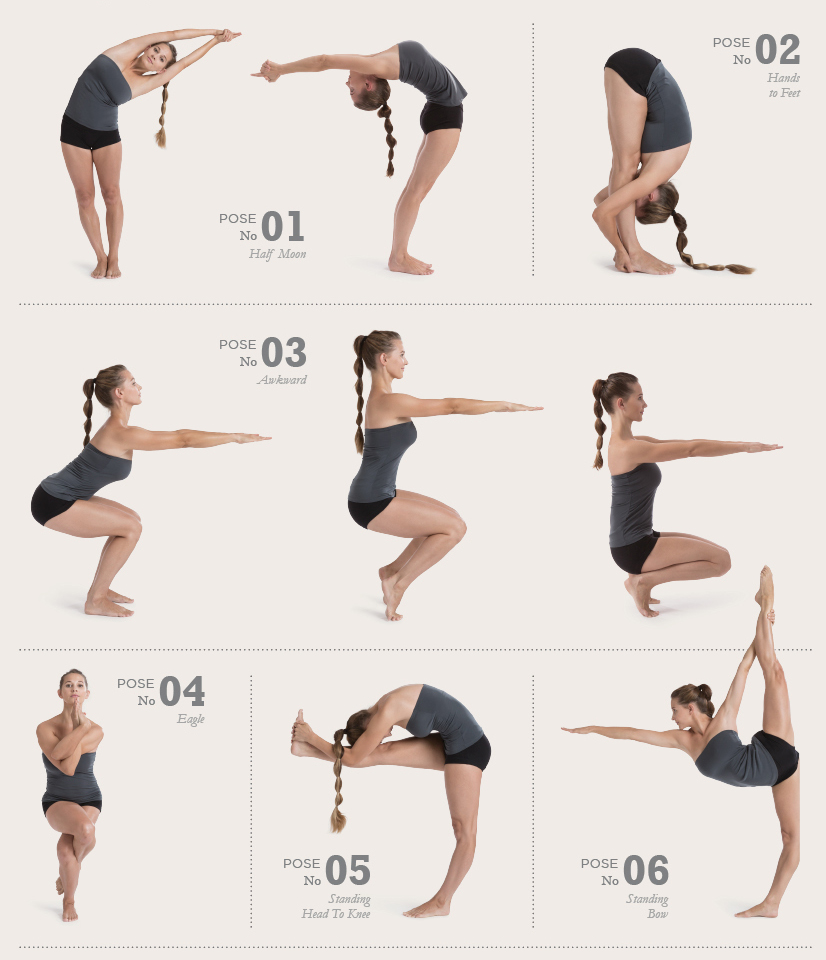Every Bikram Yoga class follows the same scripted 26 poses sequence 